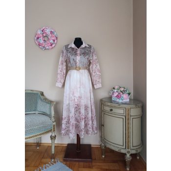 Asia virágos ruha övvel