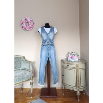 Audrey farmermellény gyöngyökkel