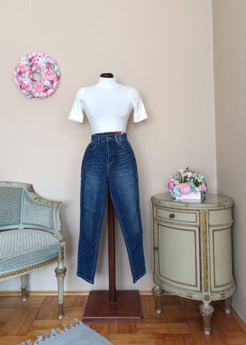 Mom fit farmer sötétkék