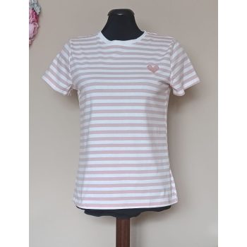 Csíkos póló rózsaszín-fehér