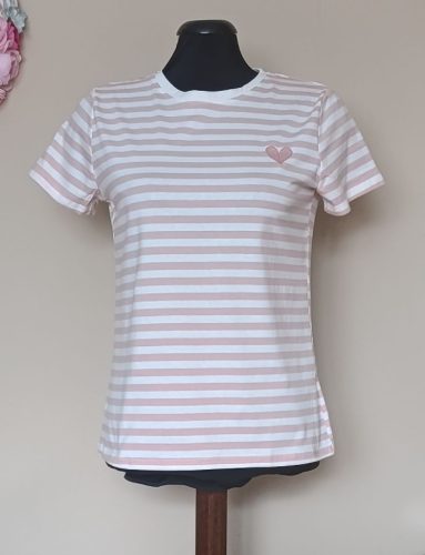 Csíkos póló rózsaszín-fehér