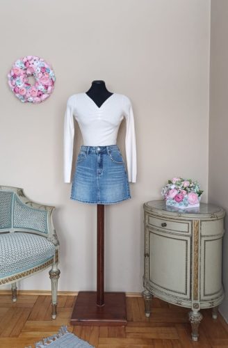 Szegecses farmerszoknya (mini)