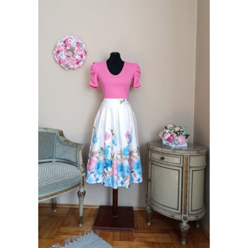 Lea felső V nyakú pink