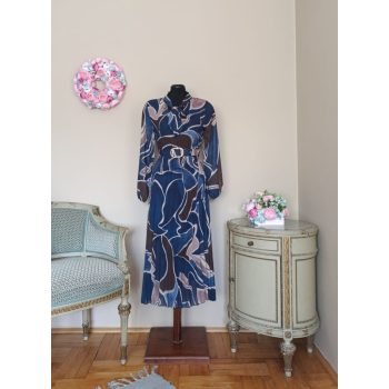 Mintás pliszírozott szoknyás ruha