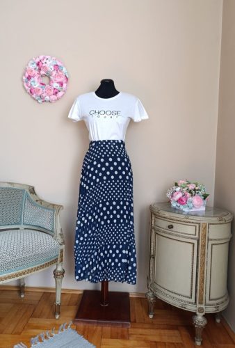 Pöttyös pliszírozott szoknya