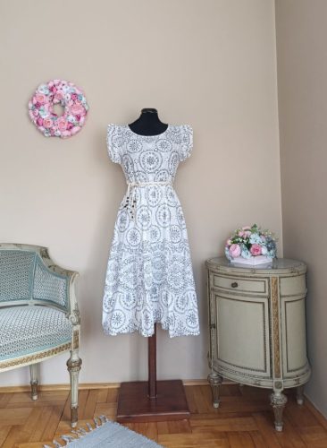 Kék mintás madeira ruha