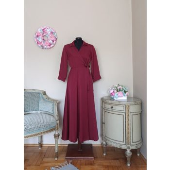 Carol átlapolós ruha bordó