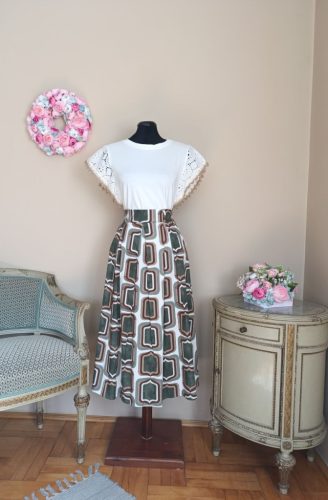 Mintás pamutvászon szoknya