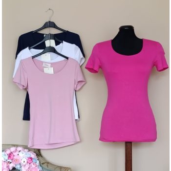 Kerek nyakú póló több színben