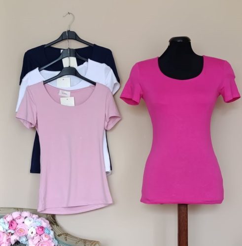 Kerek nyakú póló több színben