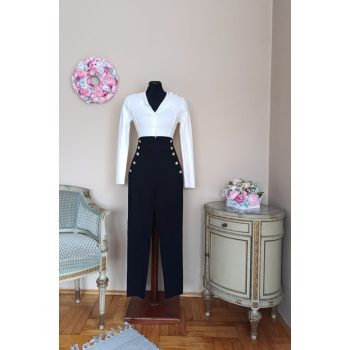 Magas derekú gombos nadrág