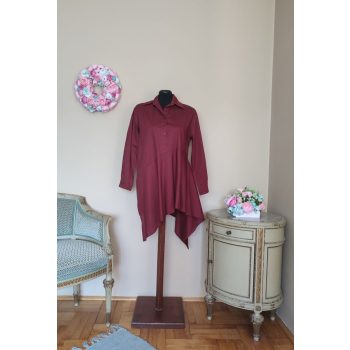 Aszimmetrikus pamutvászon tunika bordó