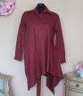 Aszimmetrikus pamutvászon tunika bordó