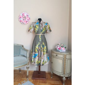 Citromos midi ruha övvel